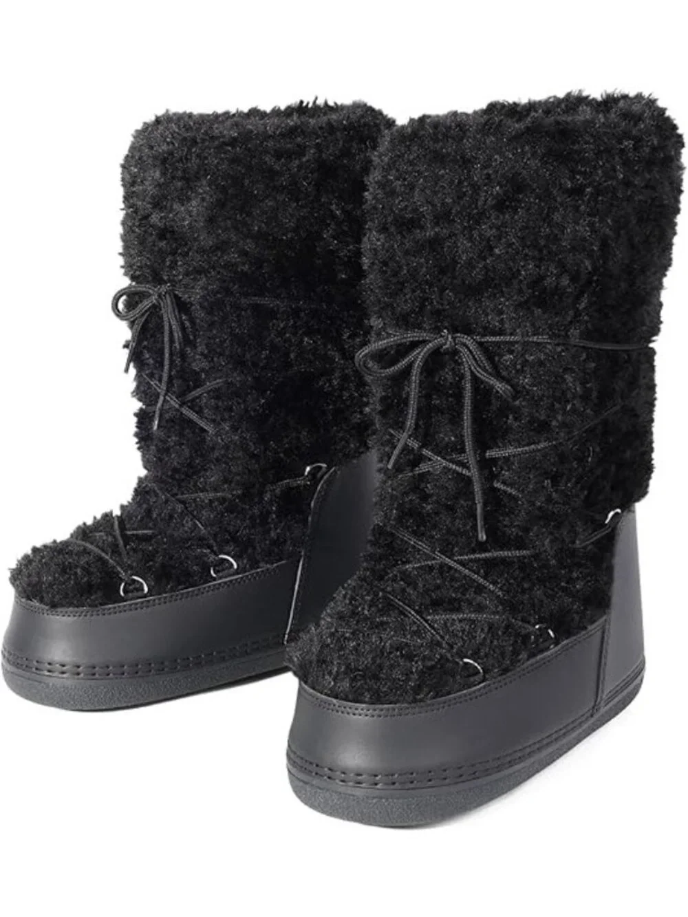 Glxybdas Size 5 Snow Boots Faux Fur Waterproof Insulated Black Winter Warm